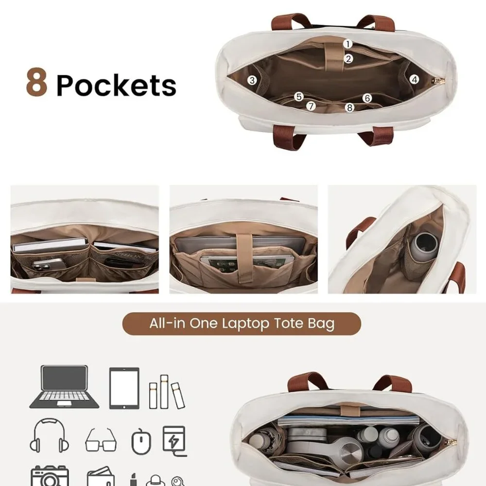 Versatile 15.6 Inch Women's Laptop Tote - Water-Resistant, Lightweight & Stylish - Picture 4 of 9